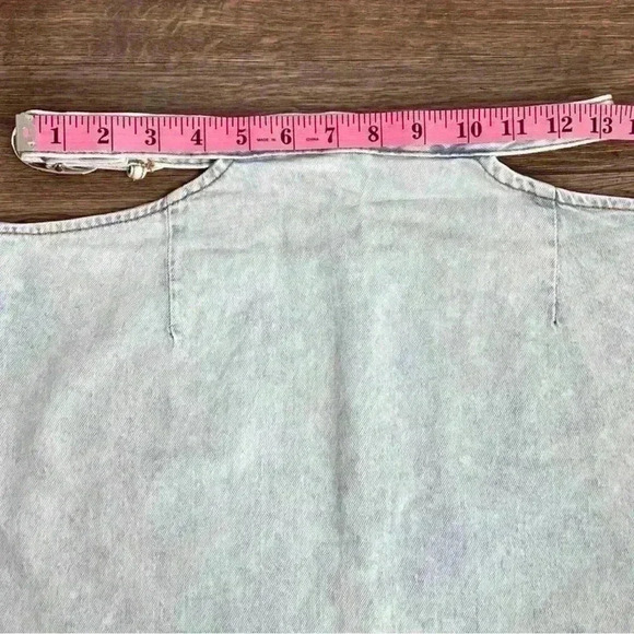 WeWoreWhat Cut-Out Denim Mini Skirt in a Super Light Indigo Wash. Sz Small. NWT! - Picture 13 of 14